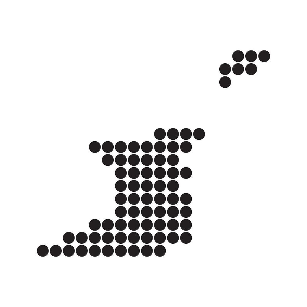 A black and white dotted map of the island of ireland vector