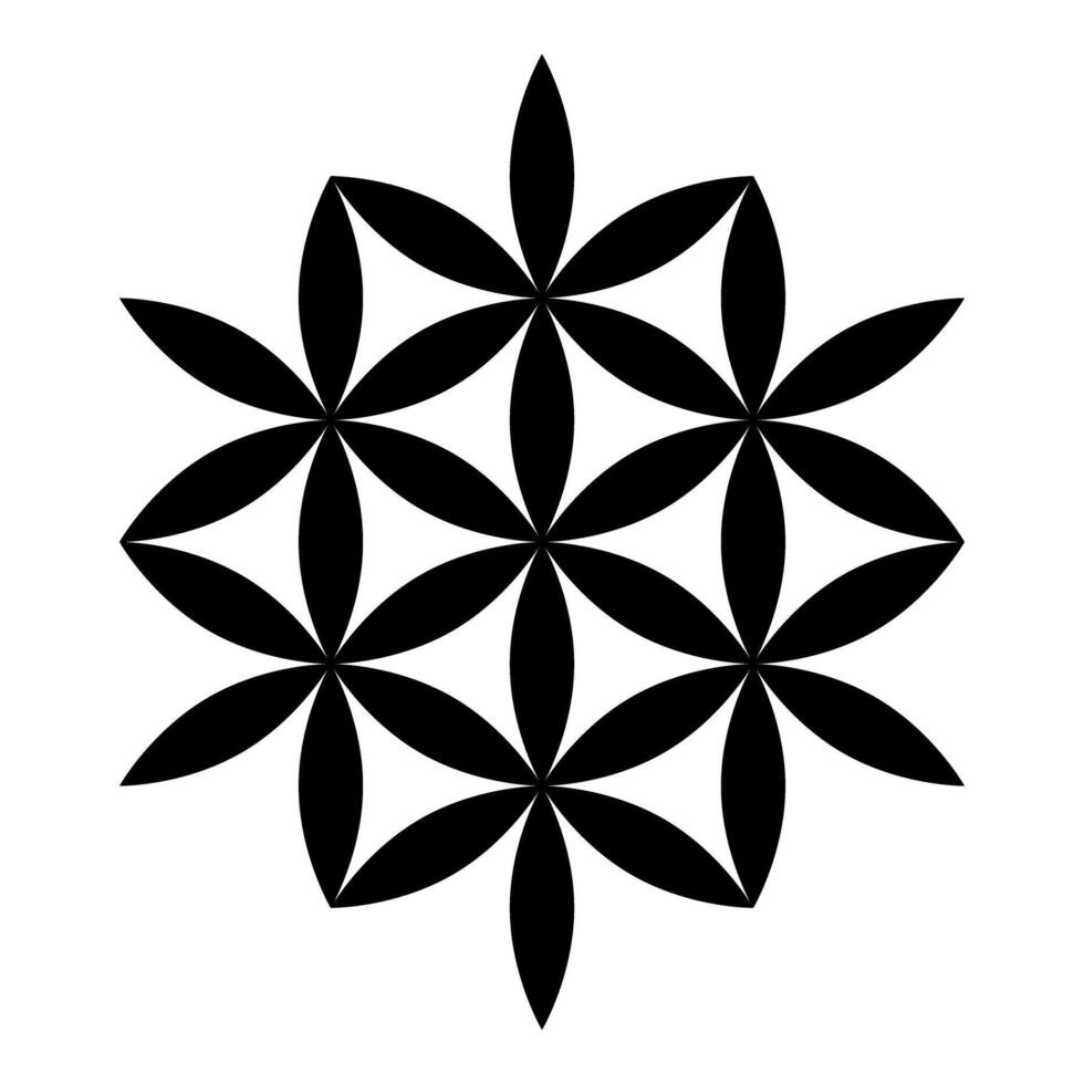 Flower of life Sacred geometry black vector