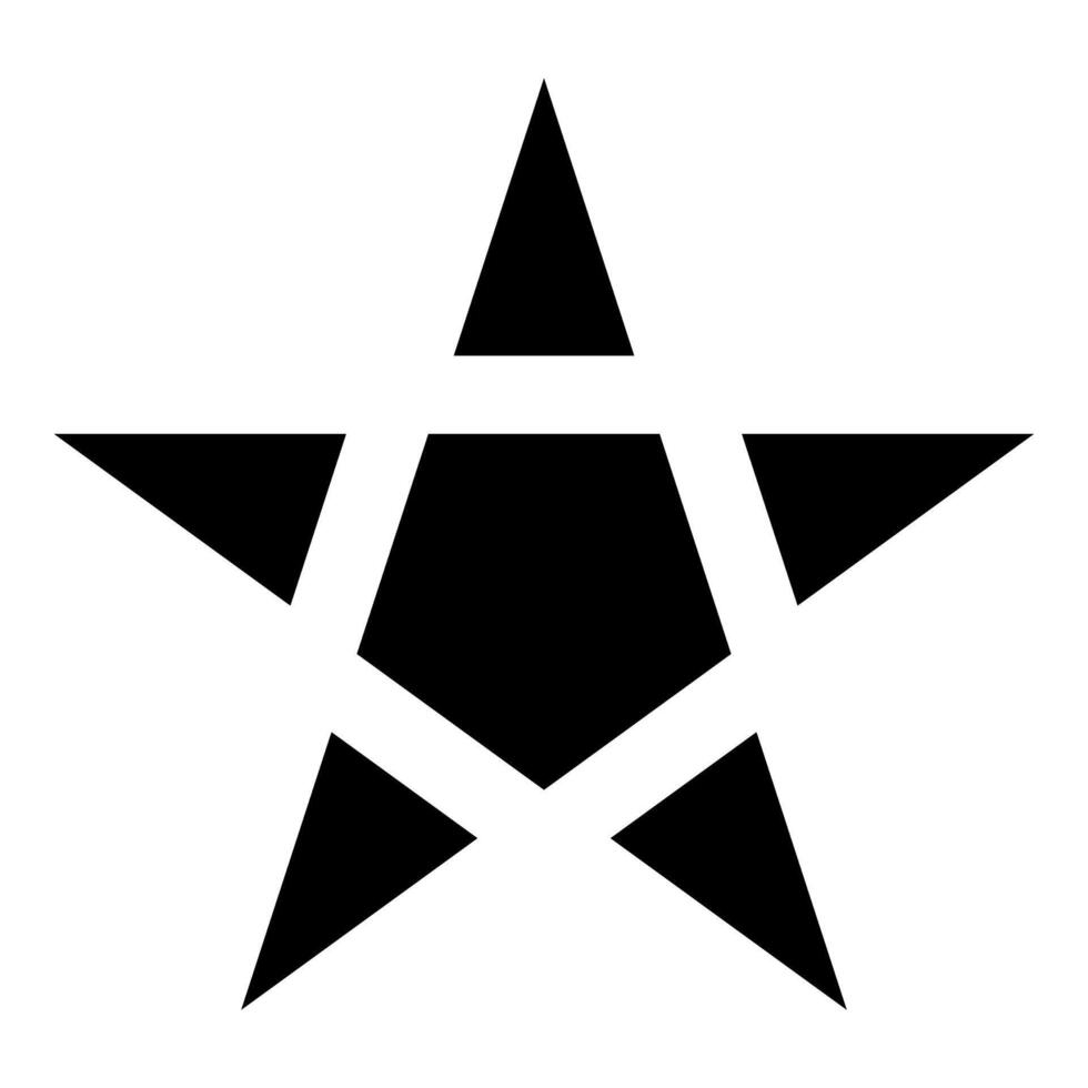 Pentagram Neo paganism sign five pointed star icon black color illustration flat vector