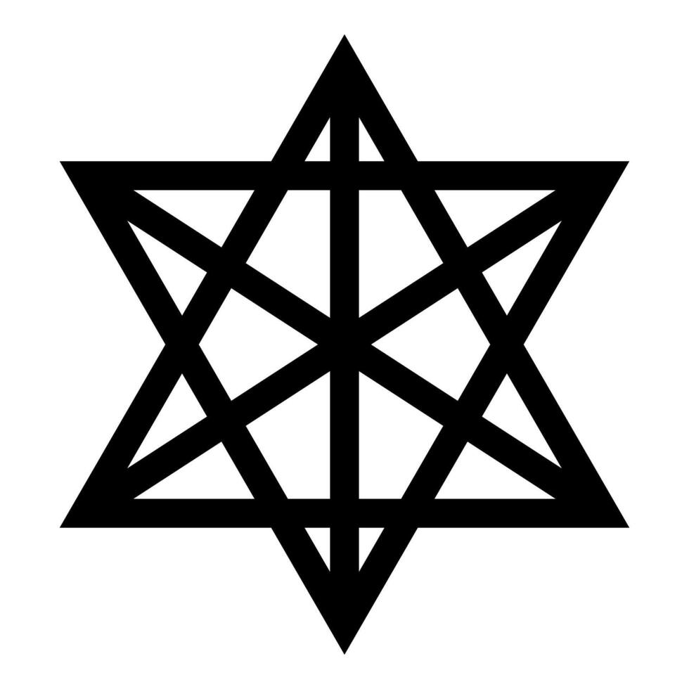 Metatron cube Sacred geometry icon color black vector