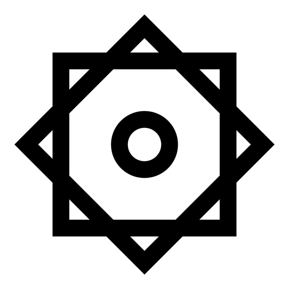 Symbol Rub el Hizb Islam Ramadan equilibrium of static dynamic Sacred geometry icon color black vector