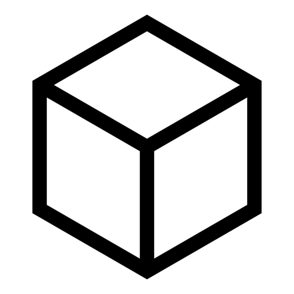 Hexagedron Sacred geometry symbol icon vector