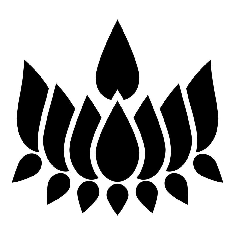 Ayyavazhi lotus carrying Naman symbol icon black color illustration image flat style vector
