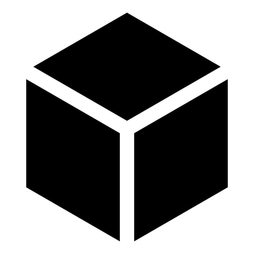 Hexagedron Sacred geometry symbol icon black vector