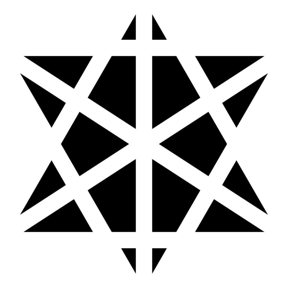 Metatron cube Sacred geometry color black vector
