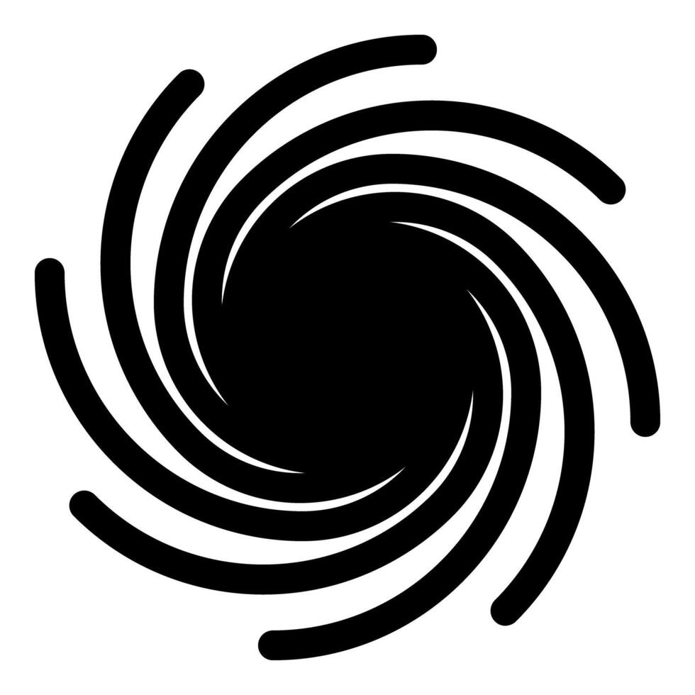 Gold spiral Sacred geometry symbol icon black color illustration flat style vector