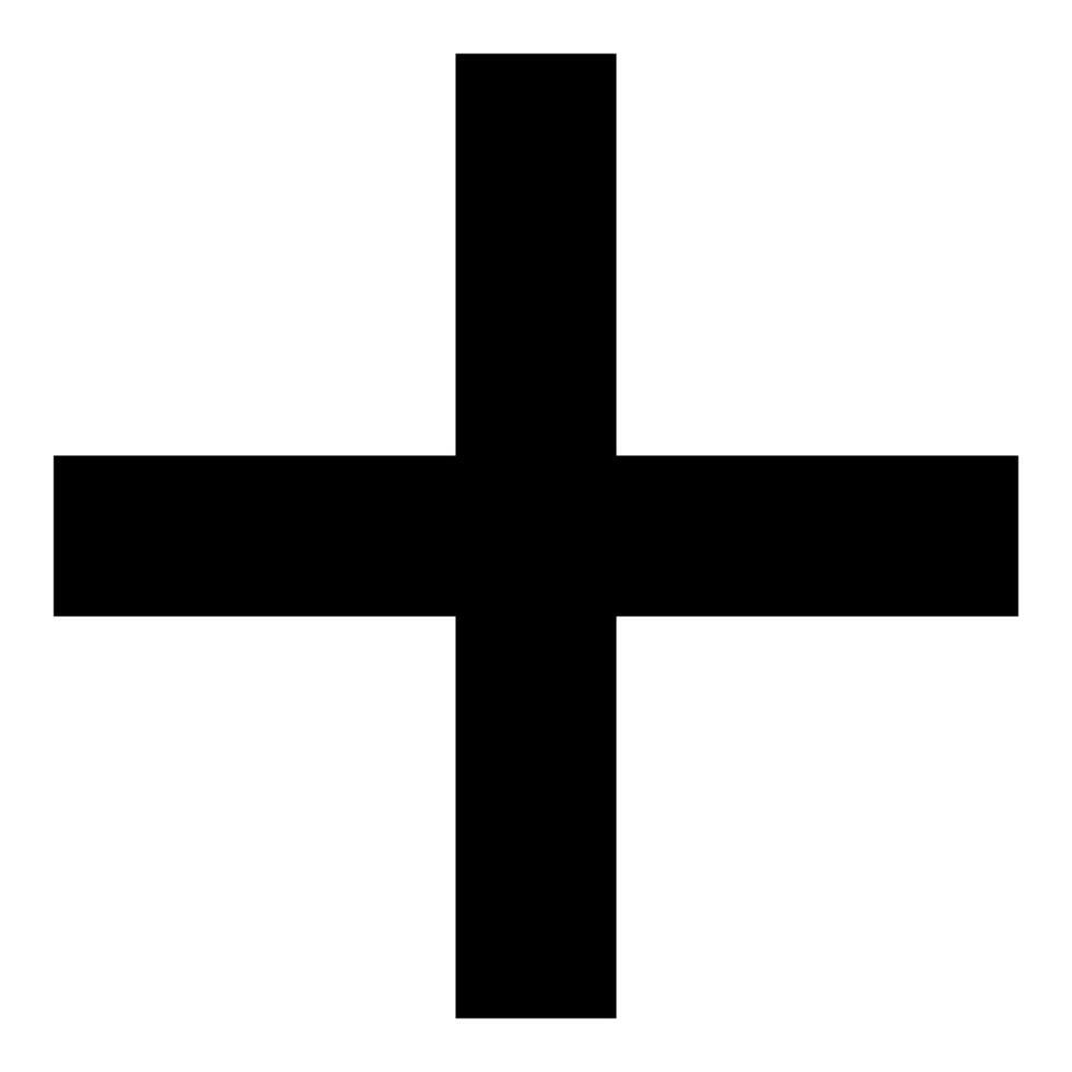 Greek Cross Crux quadrata christian crosses icon black color illustration image flat style vector