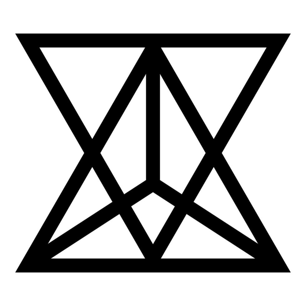 Star tetrahedron Sacred geometry icon black vector