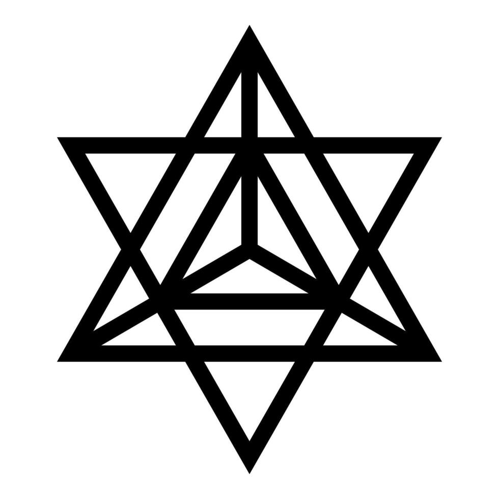 Star tetra Sacred geometry symbol icon black color illustration image flat style vector