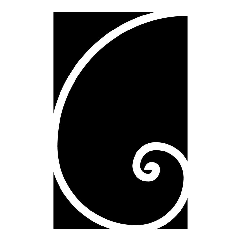 Golden ratio section Sacred geometry symbol ration proportions icon black color vector
