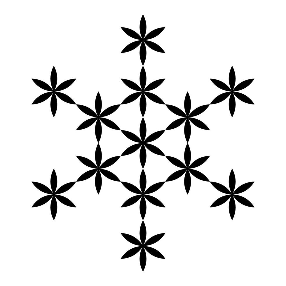 Flower of life Sacred geometry black color vector