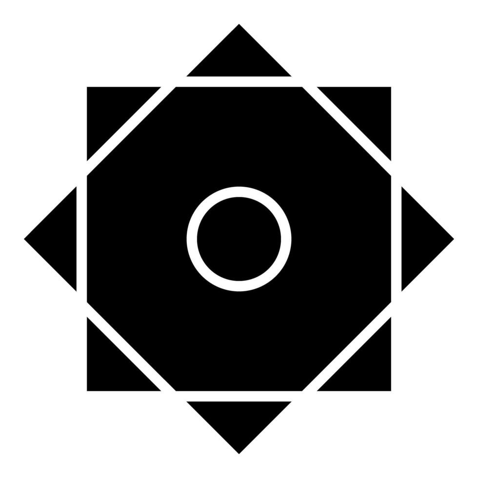 Symbol Rub el Hizb Islam Ramadan equilibrium of static dynamic Sacred geometry icon black color vector