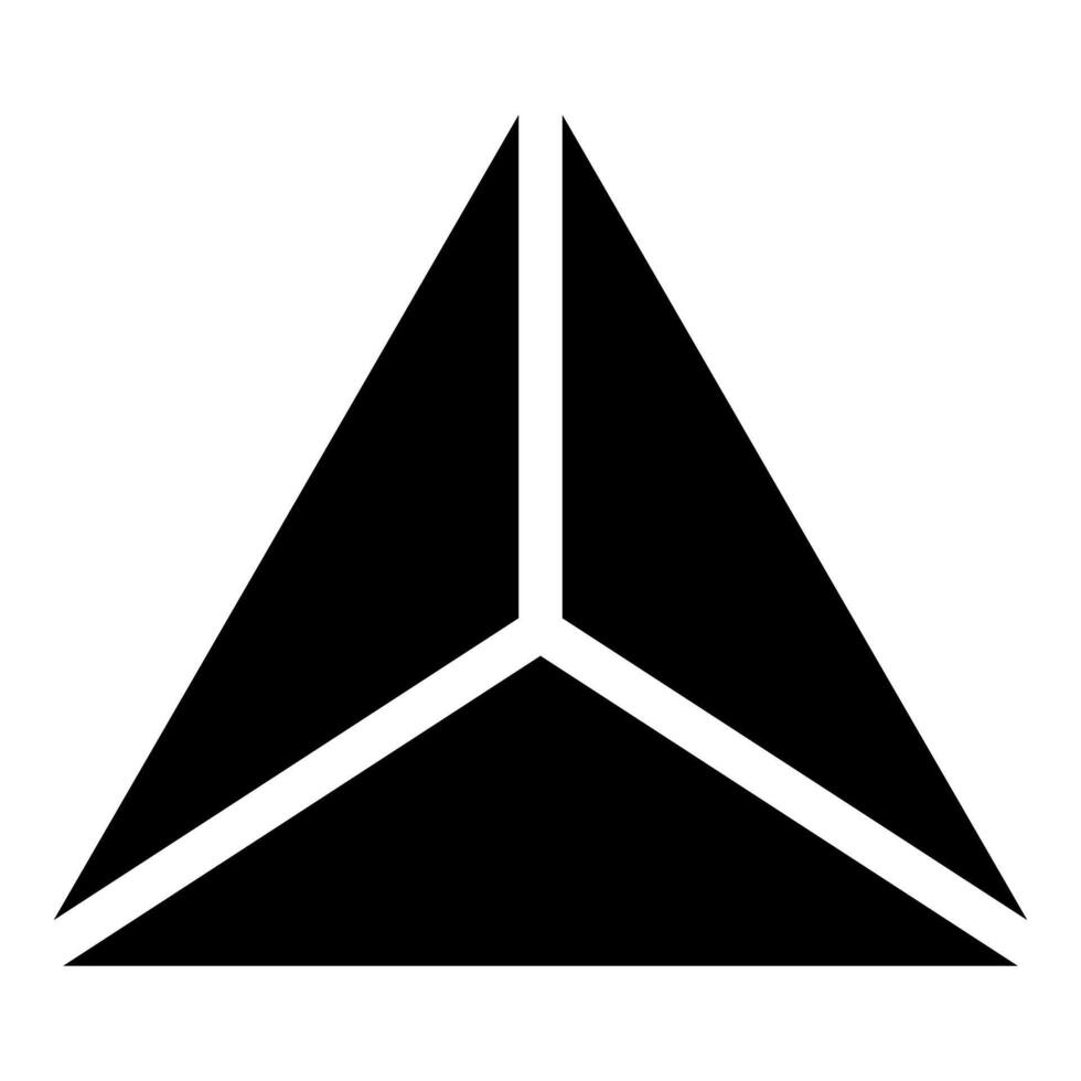 Pyramid shape triangle view from above Sacred geometry icon color black vector