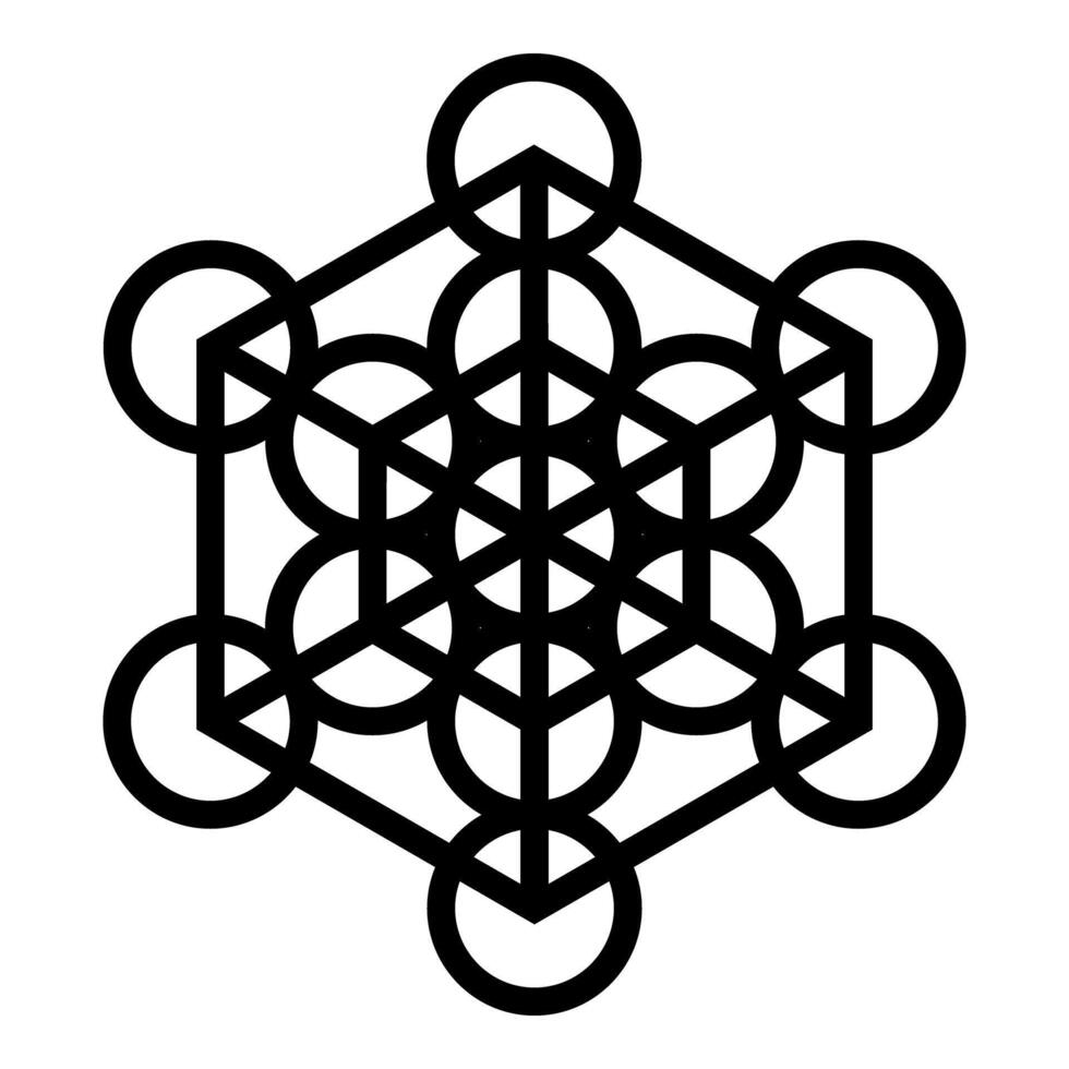 Metatron cube Sacred geometry icon vector