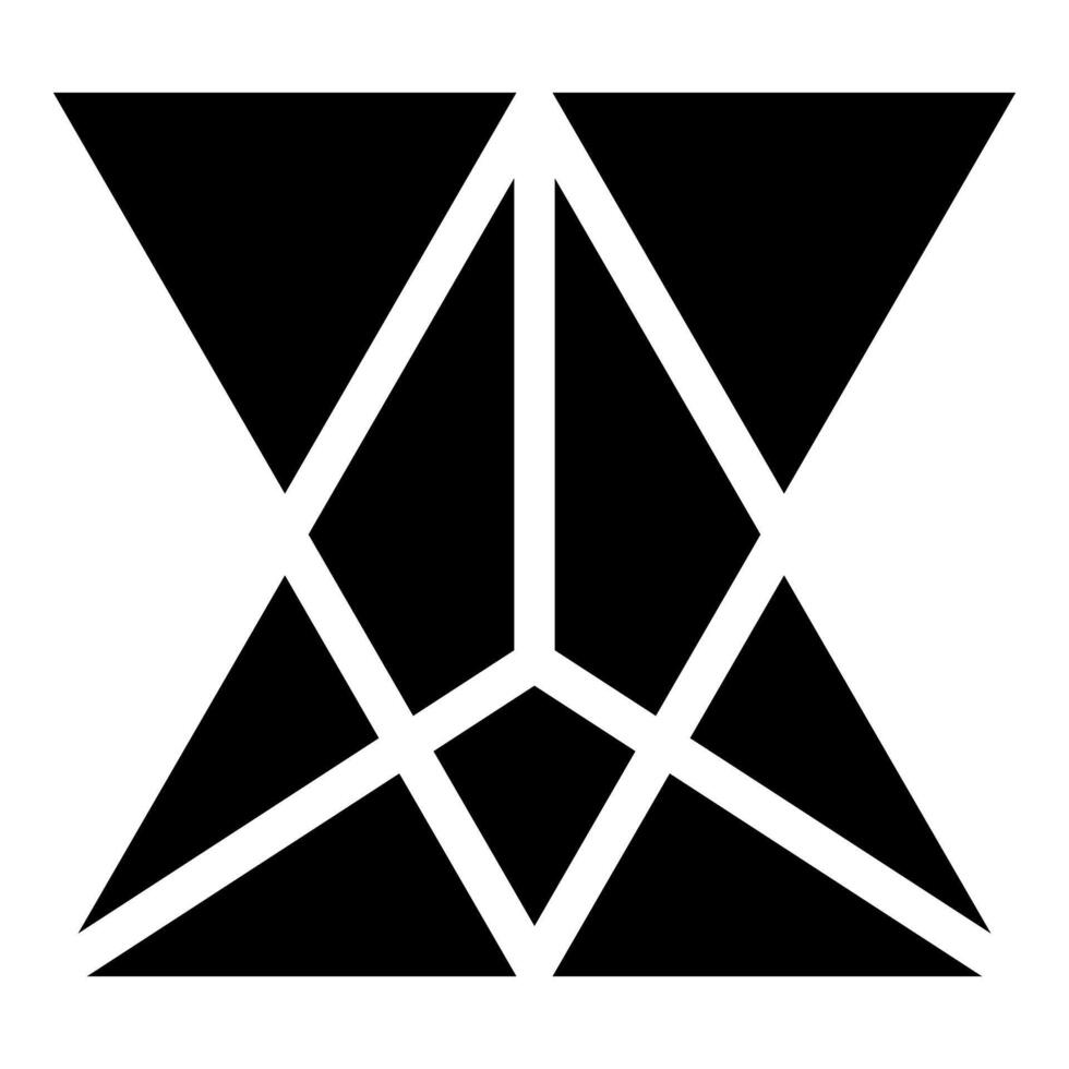 Star tetrahedron Sacred geometry icon color black vector
