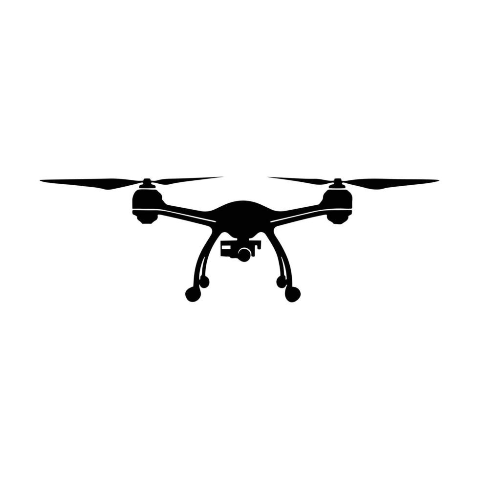 Drone silhouette Illustration, with camera vector