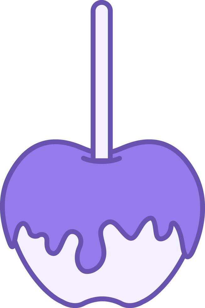 Colored Caramelized Apple Icon. Icon. Festive Dessert, Delicious Food. Brazilian Carnival Concept vector