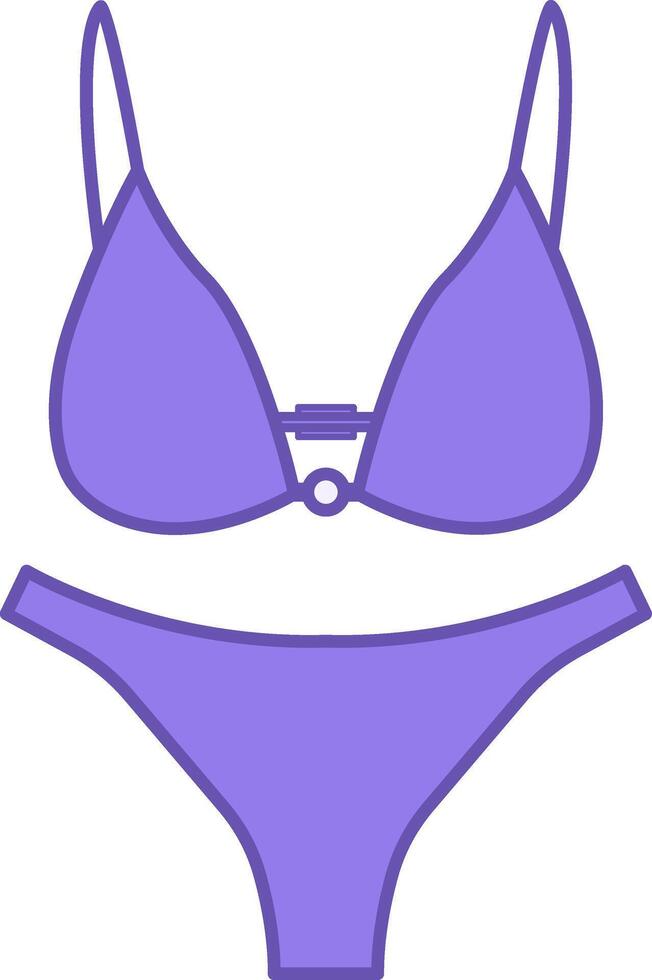Colored Bikini Icon. Women's Beach Wear. Bra and Panties. Brazilian Carnival Concept vector