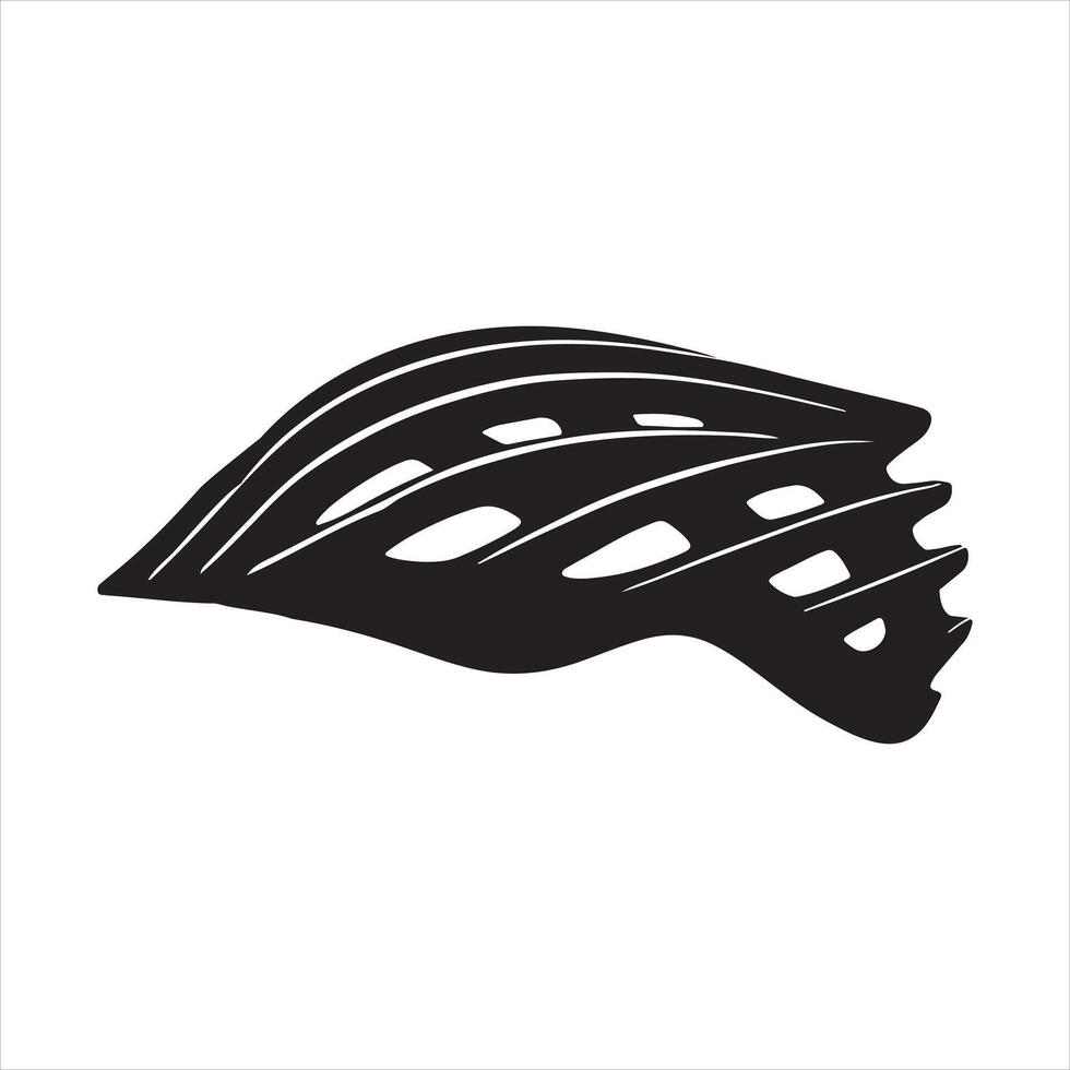 Cyclist helmet black silhouette on white background vector