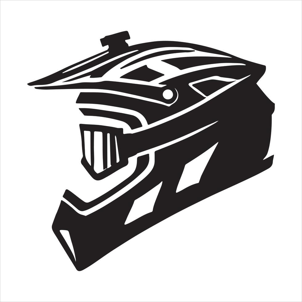 Cyclist helmet silhouette white background vector