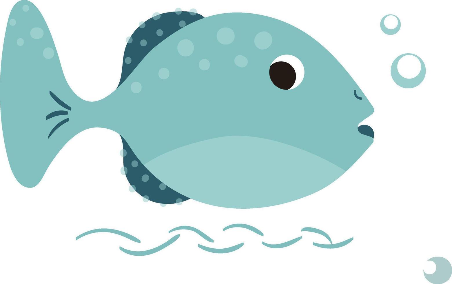 A cartoon fish with bubbles and bubbles vector