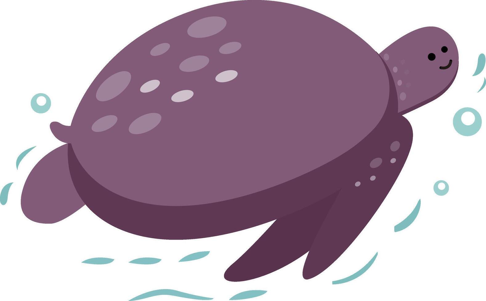 A cartoon turtle swimming in the ocean vector