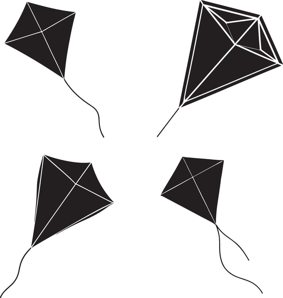 kite silhouette illustration design vector