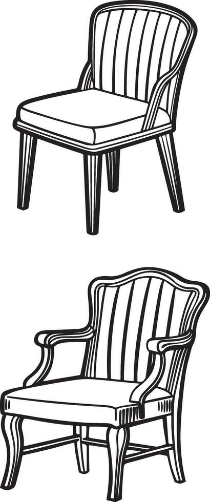 line art chair illustration icon vector