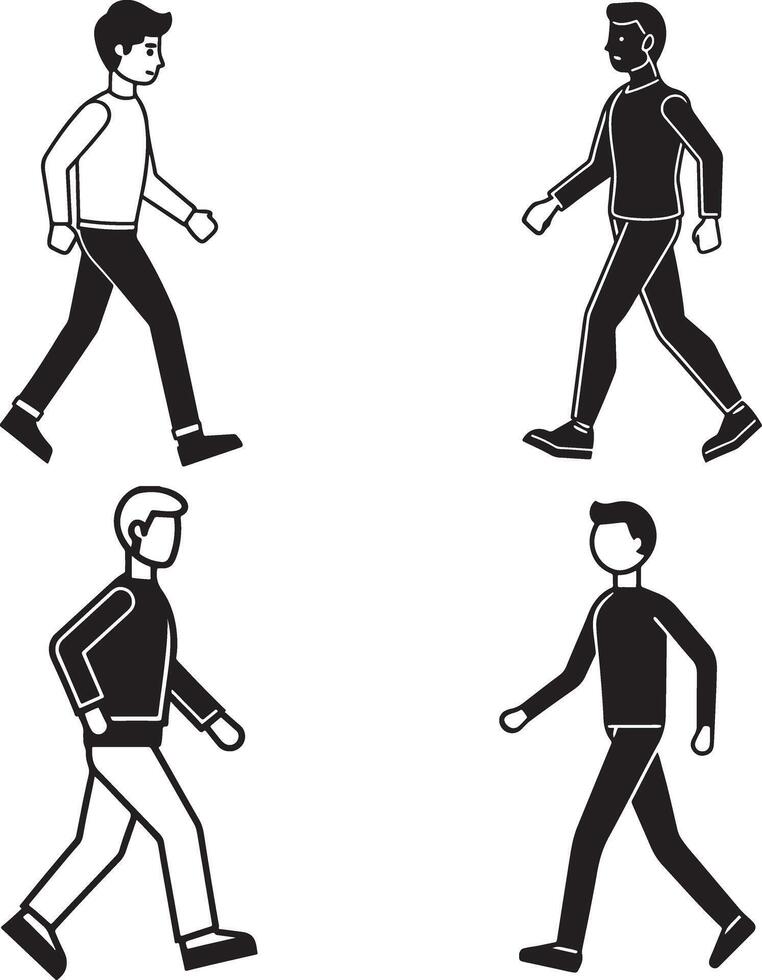walking man icon image vector