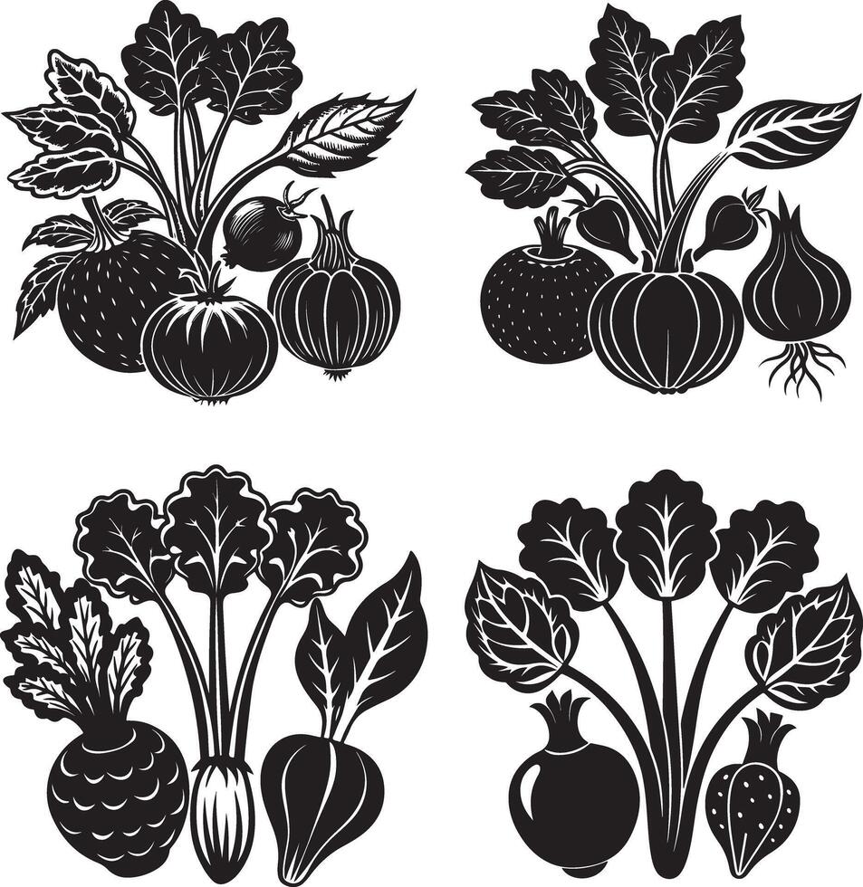 vegetables silhouette icon image vector