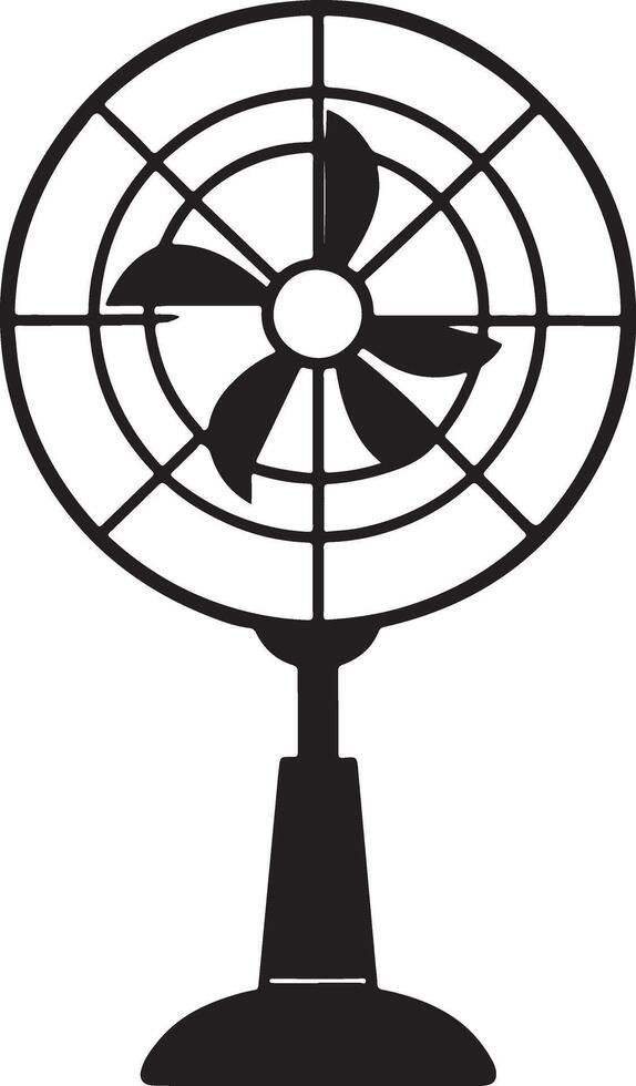 line art table fan icon vector
