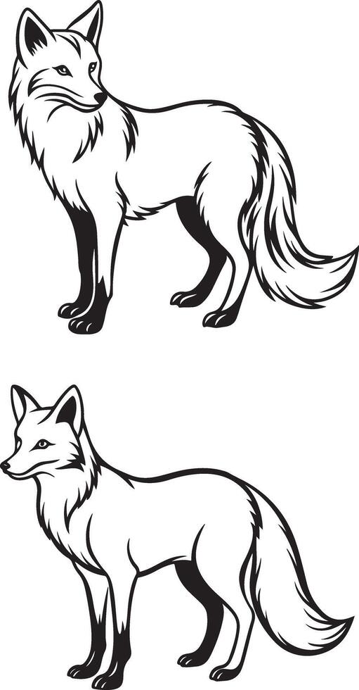 silhouette fox illustration image vector