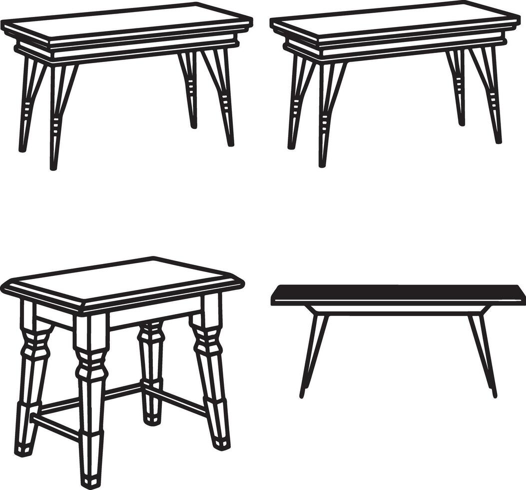 coloring page line art table vector