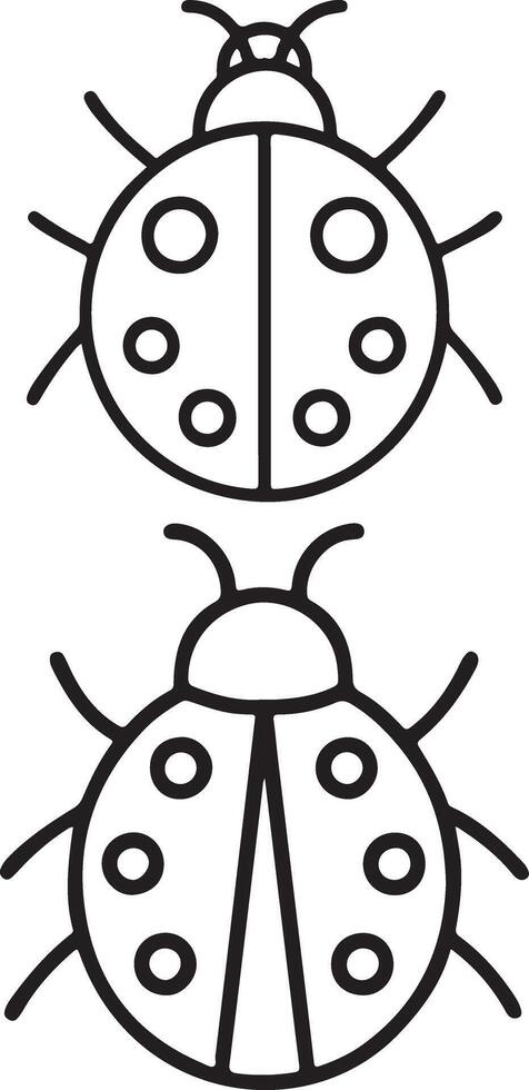 Ladybug line art image vector