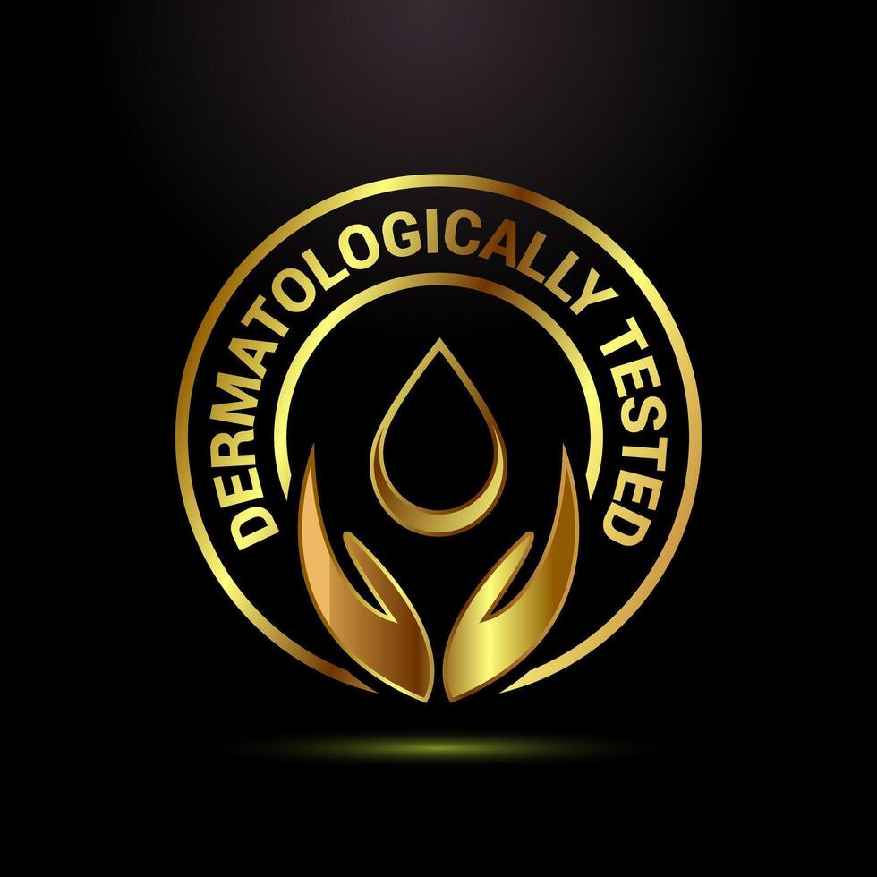 Dermatologically tested icon design, dermatology test and dermatologist clinic icon sign vector