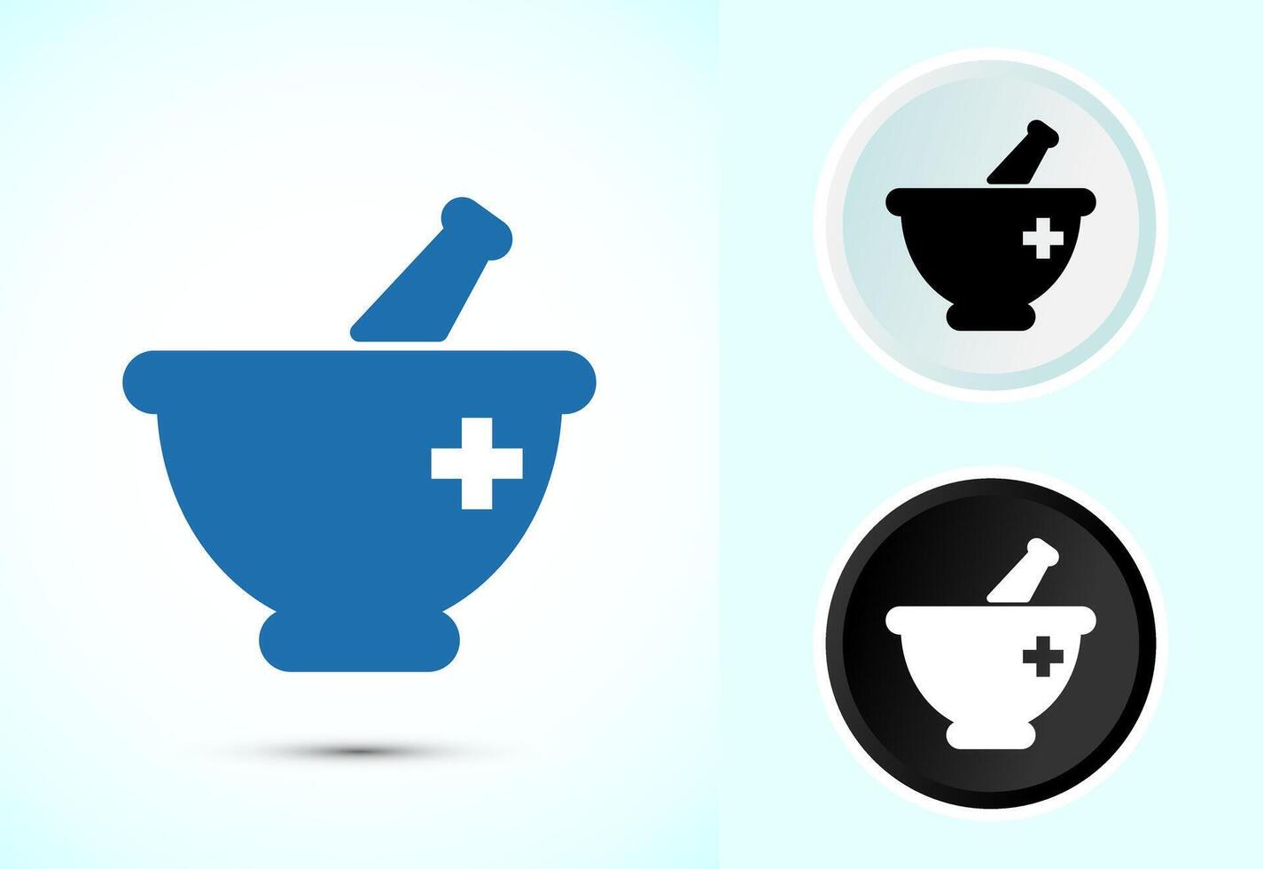 Mortar and pestle icon design. Pharmacy sign symbol for app, website, and logo vector