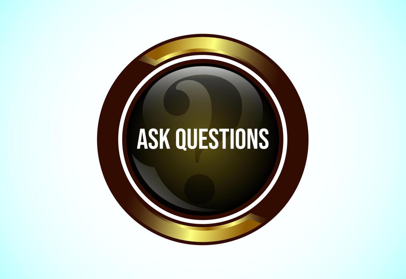 Ask questions button for mobile app, and website vector