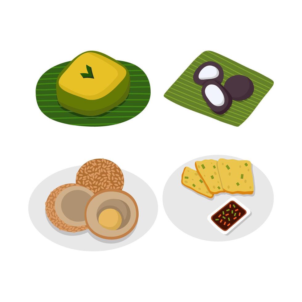 Set Of Indonesian Traditional Food vector