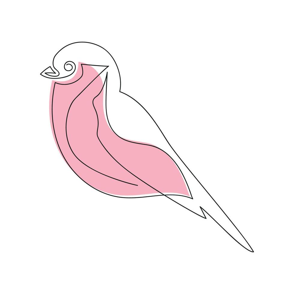 Bullfinch in one continuous line. One line drawing, minimalism. illustration. vector