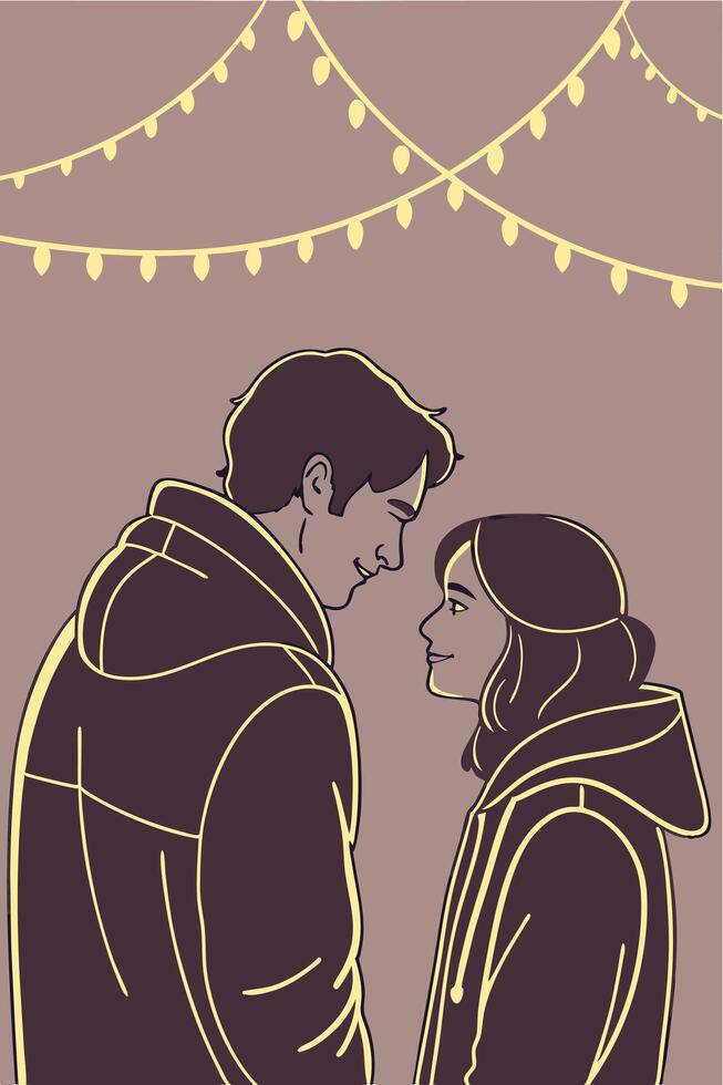 Soft golden fairy lights gracefully drape across the top of the banner, casting a warm glow, with a subtle background allowing ample space for text. vector