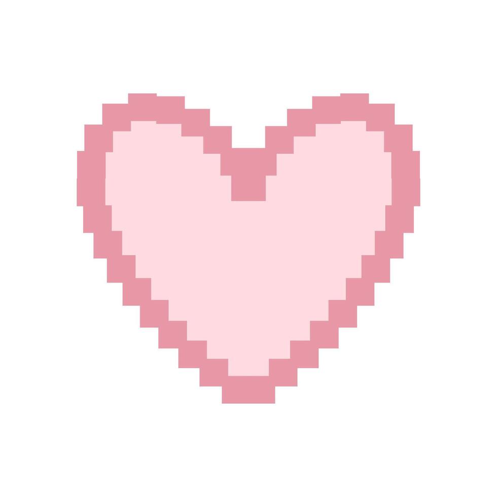 Pink Heart Pixel art. Pixel art background. illustration on a white background. vector