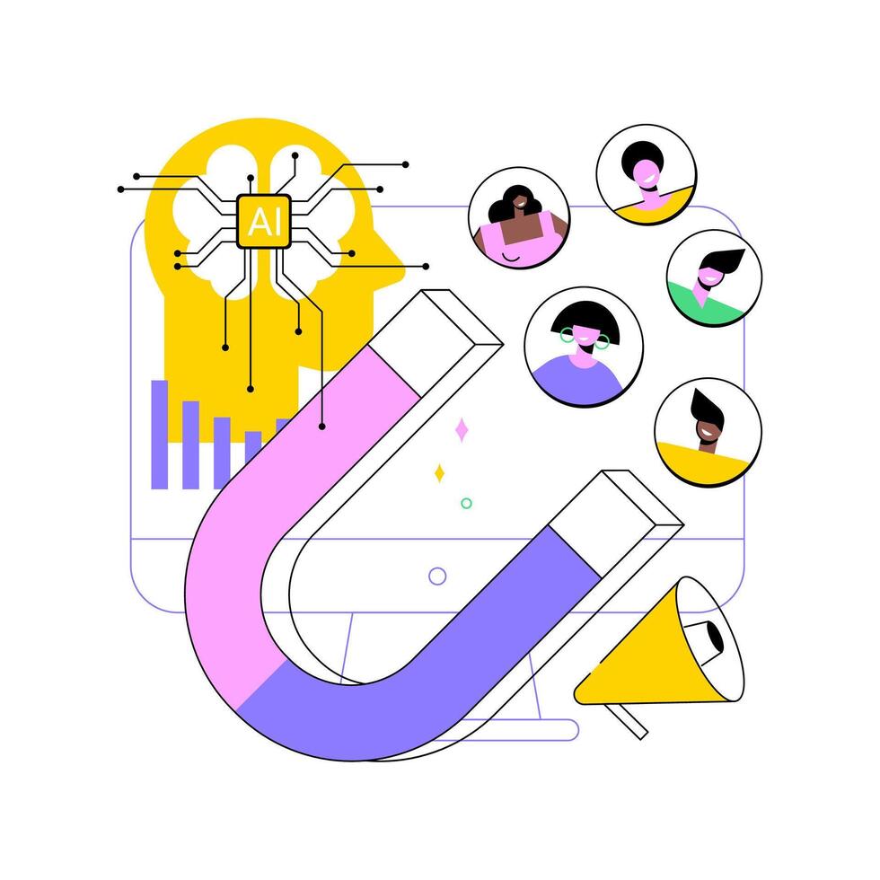AI-Driven Customer Engagement Analytics abstract concept illustration. vector