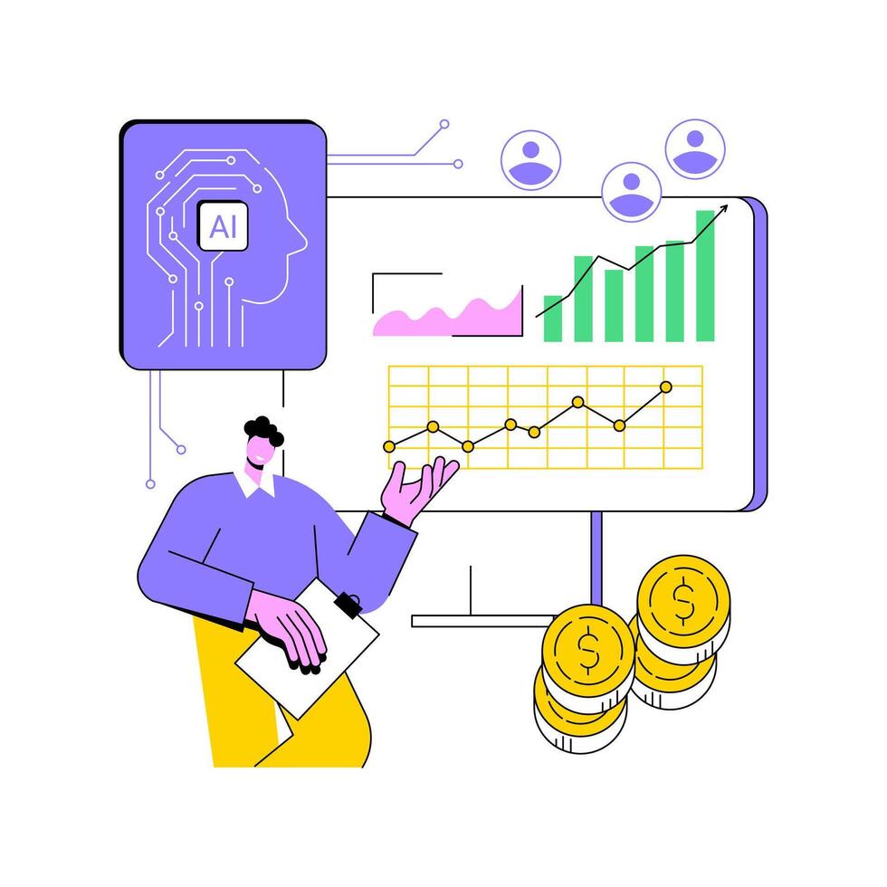 AI-Enhanced Lead Nurturing abstract concept illustration. vector