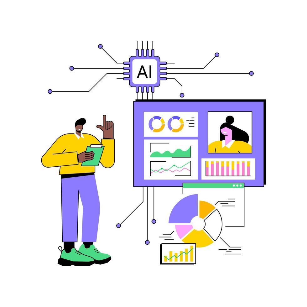 AI-Driven Customer Lifetime Value Analysis abstract concept illustration. vector