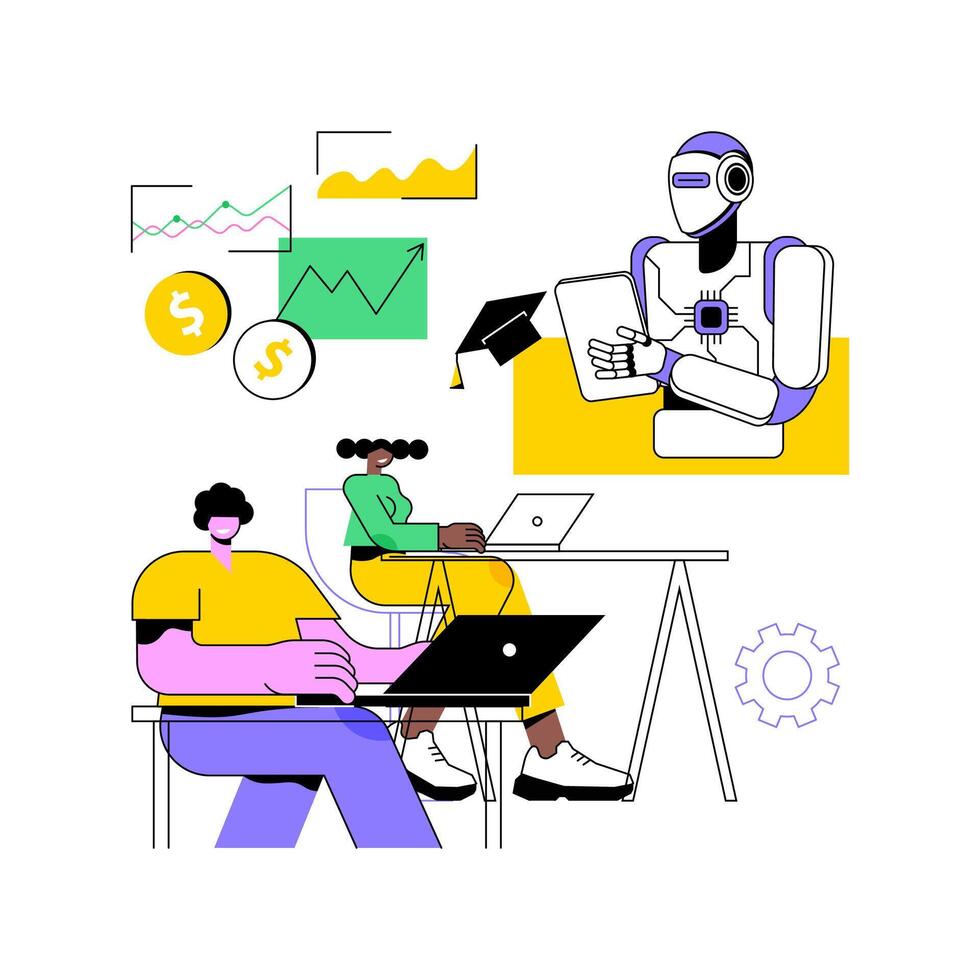 AI-Enhanced Sales Training abstract concept illustration. vector