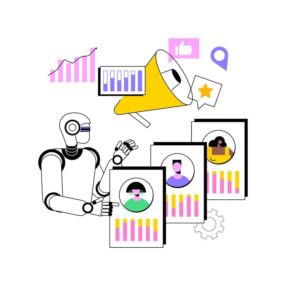 AI-Driven Account-Based Marketing abstract concept illustration. vector