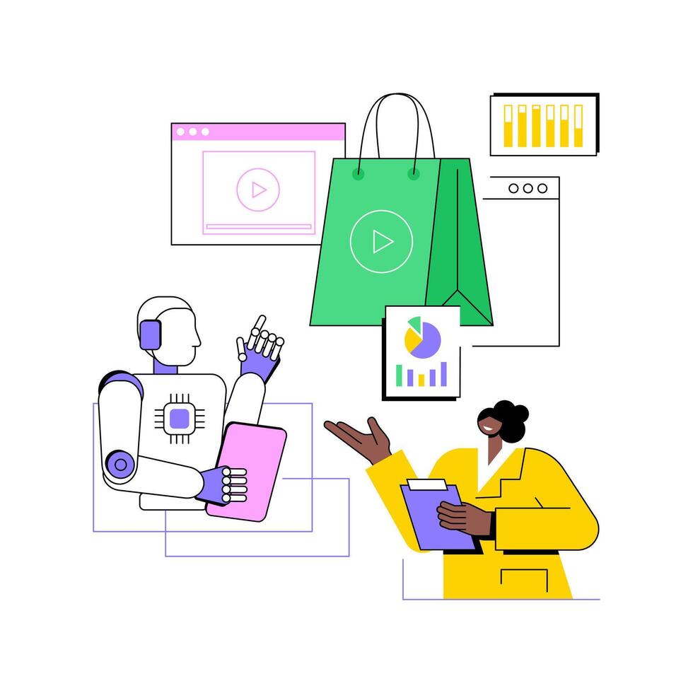 AI-Driven Product Demos abstract concept illustration. vector