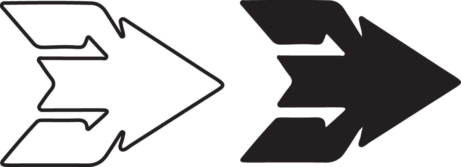 Flat and outline Arrow icon design on white background vector