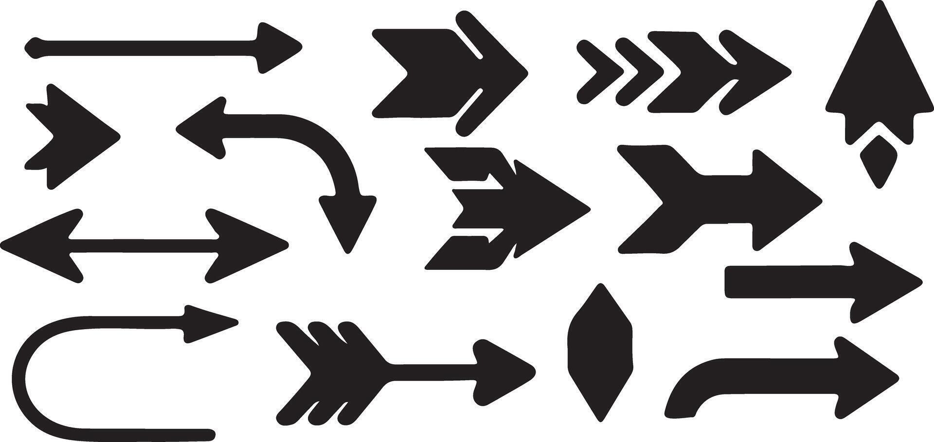 Black arrows icon set on white background vector
