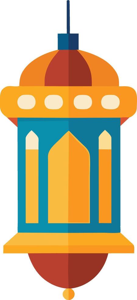Ornate Blue Arabic Ramadan Lantern Icon vector